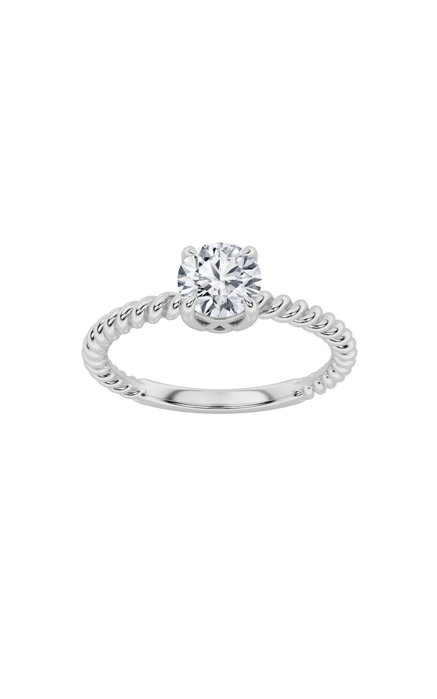 0.5CTW Round Shaped Lab Grown Diamond (F/VS) Solitaire Engagement Ring in 14K Gold