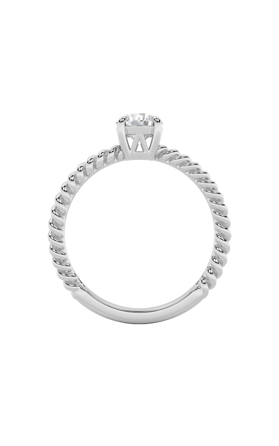 0.5Cttw Round Shaped Lab Grown Diamond (F/VS) Solitaire Engagement Ring in 14K Gold