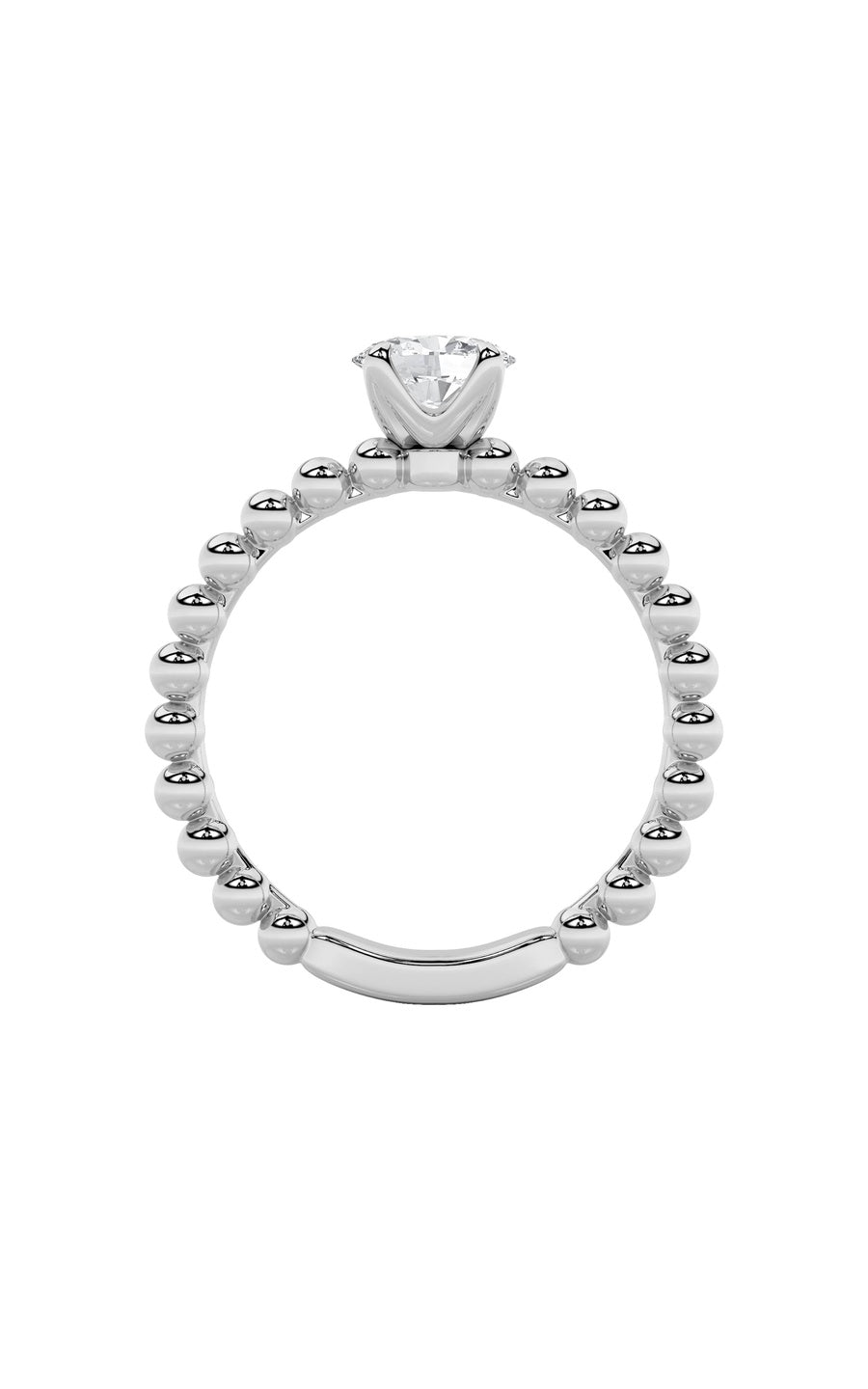 0.5Cttw Oval Shaped Lab Grown Diamond (F/VS) Petite Solitaire Engagement Ring in 14K Gold