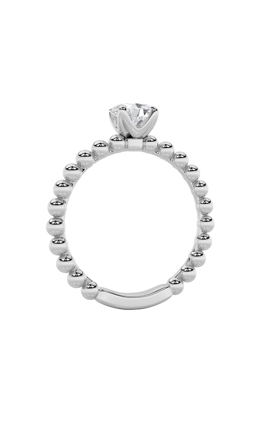 0.5Cttw Oval Shaped Lab Grown Diamond (F/VS) Petite Solitaire Engagement Ring in 14K Gold