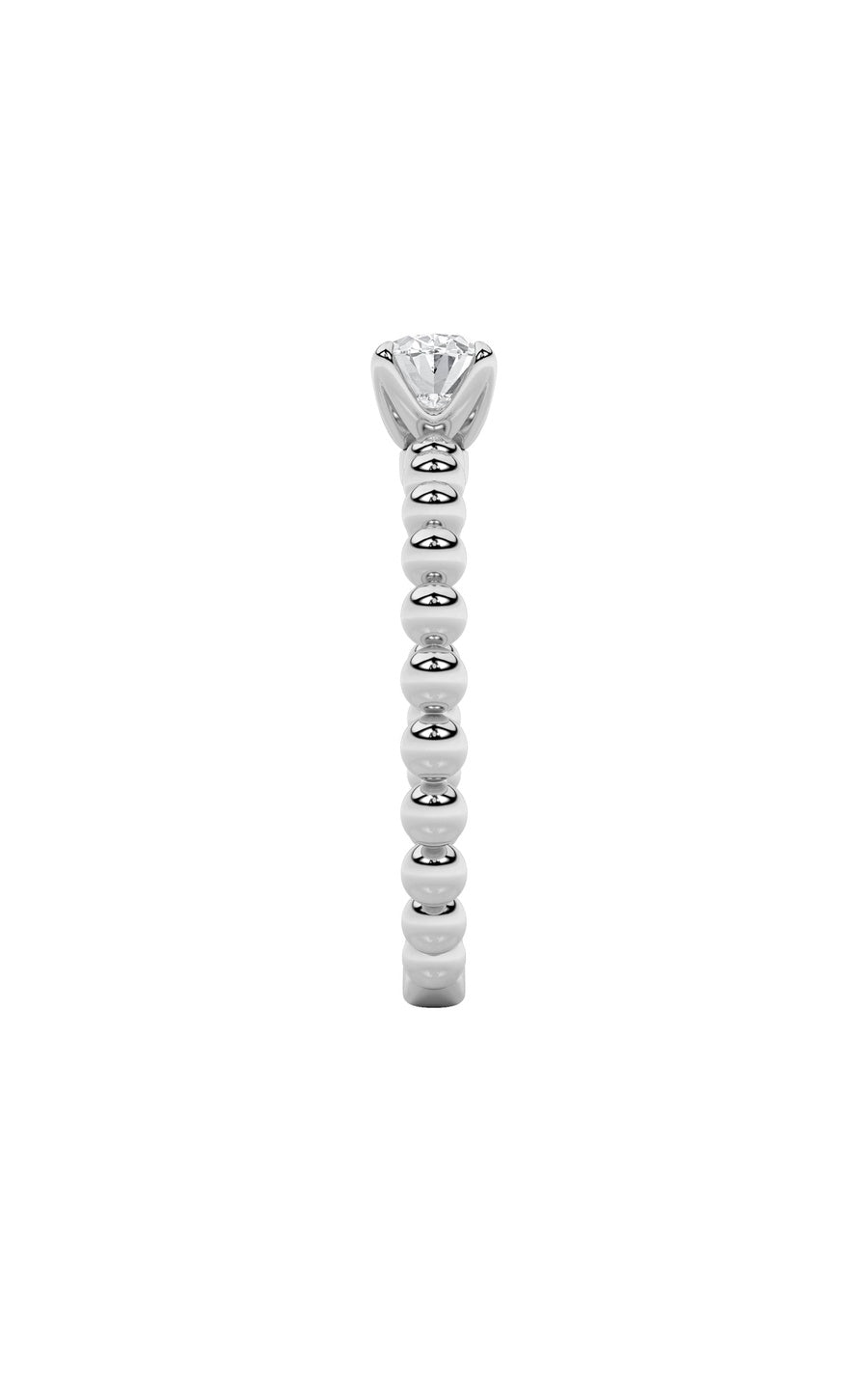 0.5Cttw Oval Shaped Lab Grown Diamond (F/VS) Petite Solitaire Engagement Ring in 14K Gold