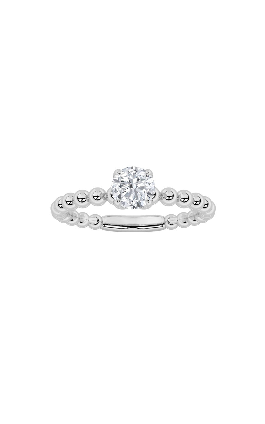 0.5Cttw Round Shaped Lab Grown Diamond (F/VS) Petite Solitaire Engagement Ring in 14K Gold
