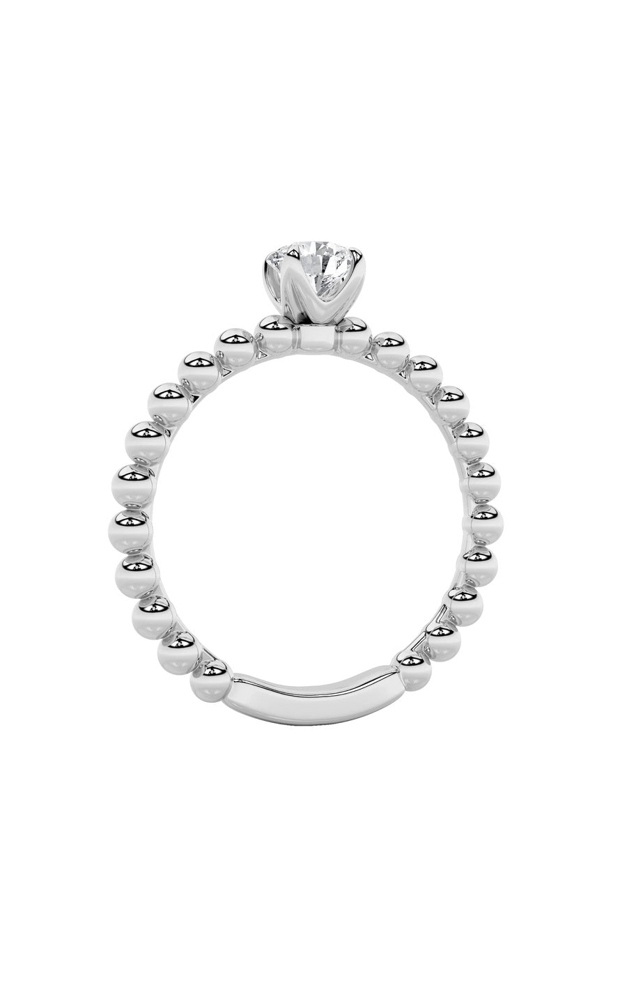0.5Cttw Round Shaped Lab Grown Diamond (F/VS) Petite Solitaire Engagement Ring in 14K Gold