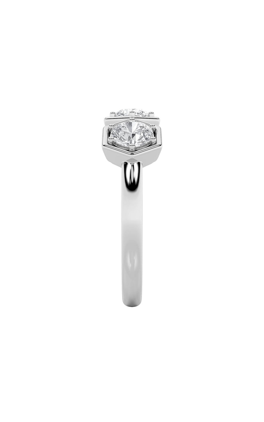1Cttw Round Shaped Lab Grown Diamond (F/VS) ThreeStone Ring in 14K Gold