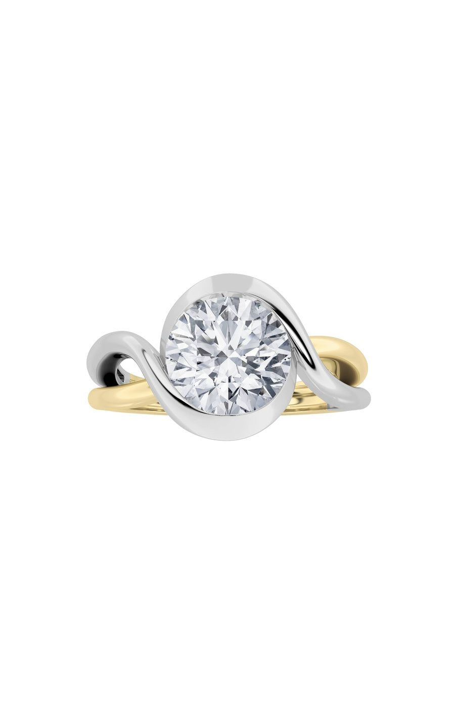 2Cttw Round Shaped Lab Grown Diamond (F/VS) Solitaire Engagement Ring in 14K Gold