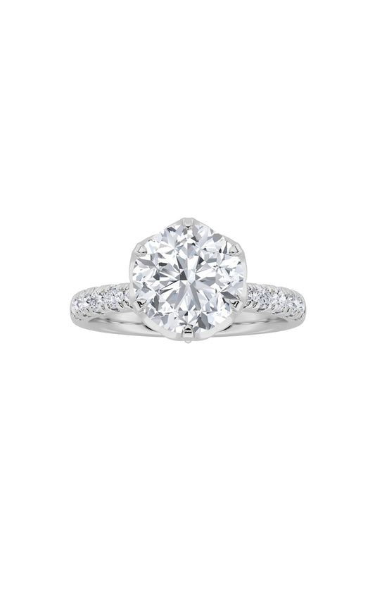 2Cttw Round Shaped Lab Grown Diamond (F/VS) Solitaire Engagement Ring in 14K Gold
