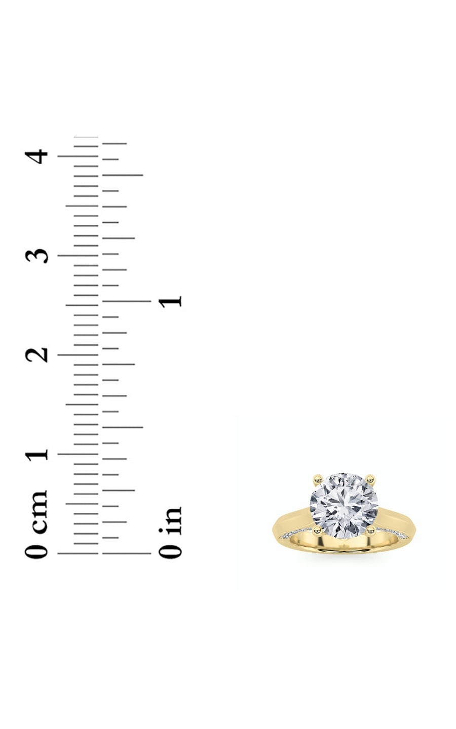 3Cttw Round Shaped Lab Grown Diamond (G/VS) Accented Solitaire Engagement Ring in 14K Gold