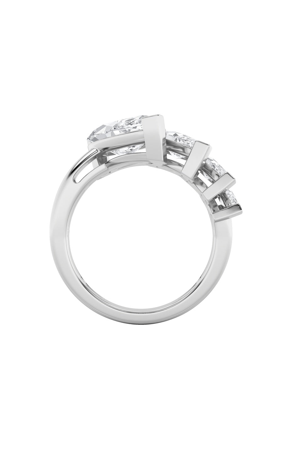 2.5Cttw Marquise Shaped Lab Grown Diamond (G/VS) Four Stone Fashion Ring in 14K Gold