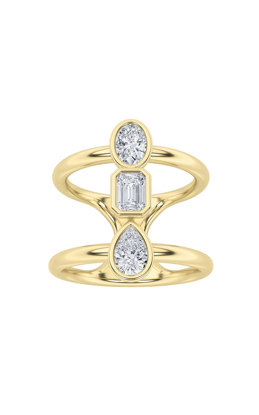 Silver, 14K Yellow Gold Ring KJ40033R.MX-0.75-62G