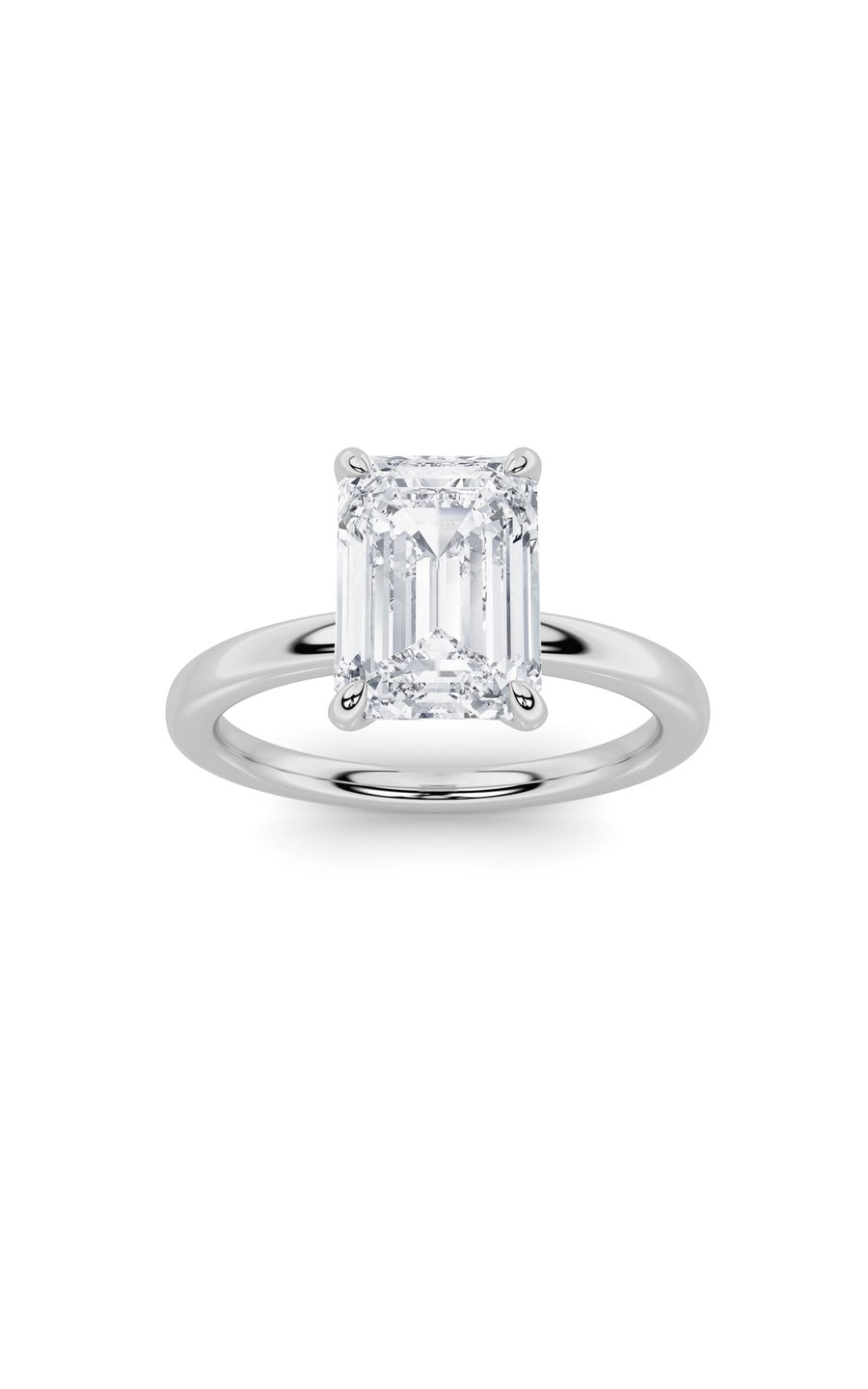 2Cttw Emerald Shaped Lab Grown Diamond Classic Solitaire Ring in 14K Gold (F/VS)