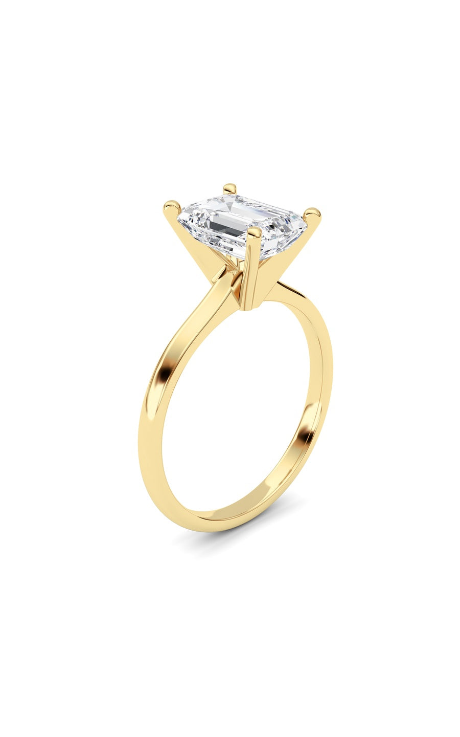 2Cttw Emerald Shaped Lab Grown Diamond Classic Solitaire Ring in 14K Gold (F/VS)
