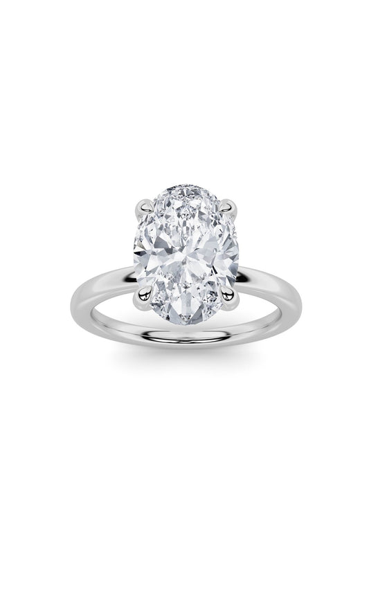 1.5Cttw Oval Shaped Lab Grown Diamond Classic Solitaire Ring in 14K Gold (F/VS)