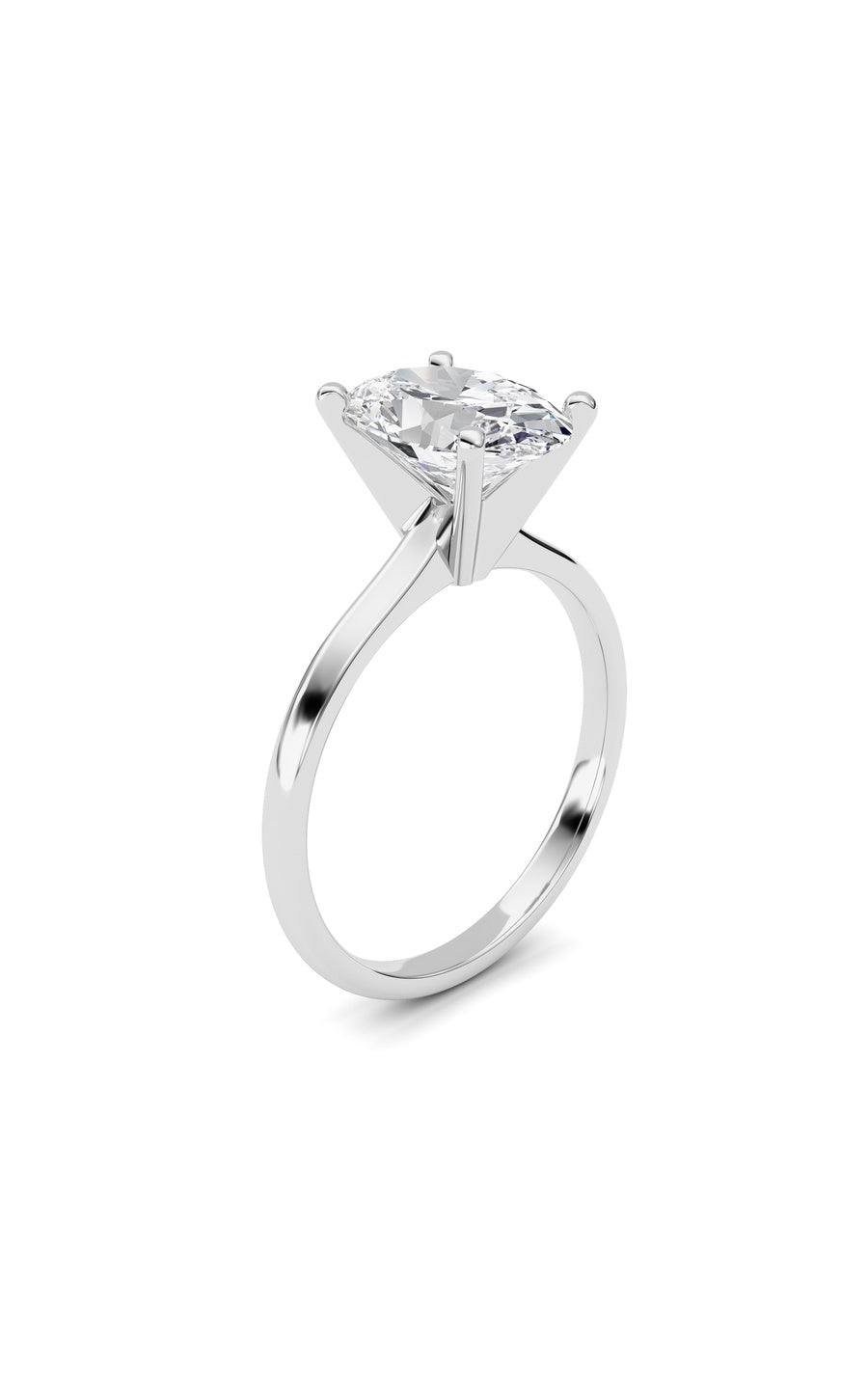 2Cttw Oval Shaped Lab Grown Diamond Classic Solitaire Ring in 14K Gold (F/VS)