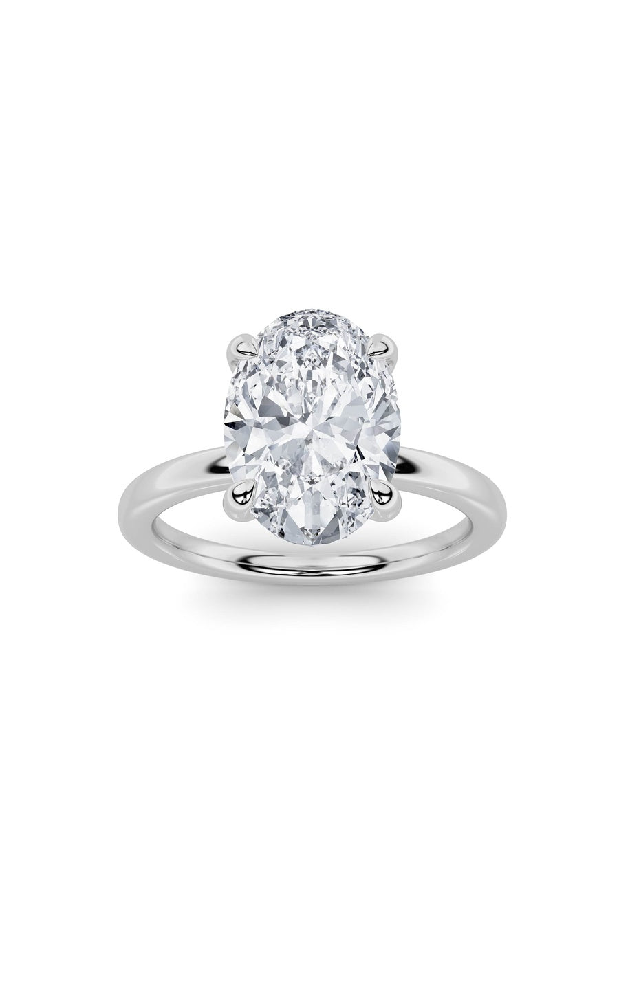 3Cttw Oval Shaped Lab Grown Diamond Classic Solitaire Ring in 14K Gold (F/VS)