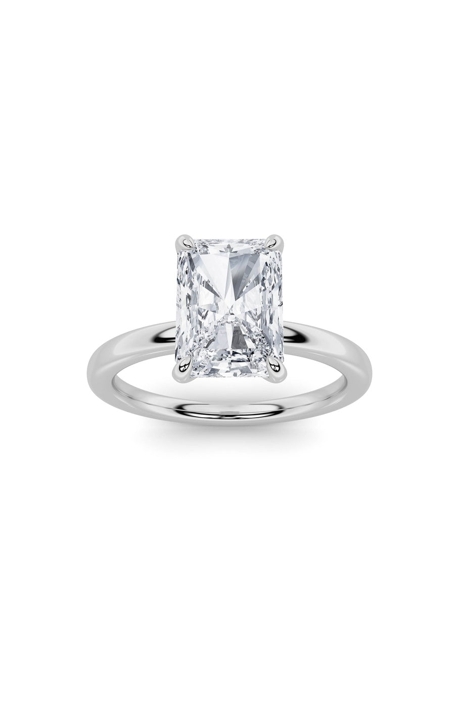 1Cttw Radiant Shaped Lab Grown Diamond Classic Solitaire Ring in 14K Gold (F/VS)