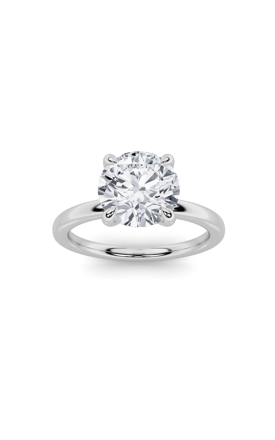 3Cttw Round Shaped Lab Grown Diamond Classic Solitaire Ring in 14K Gold (F/VS)