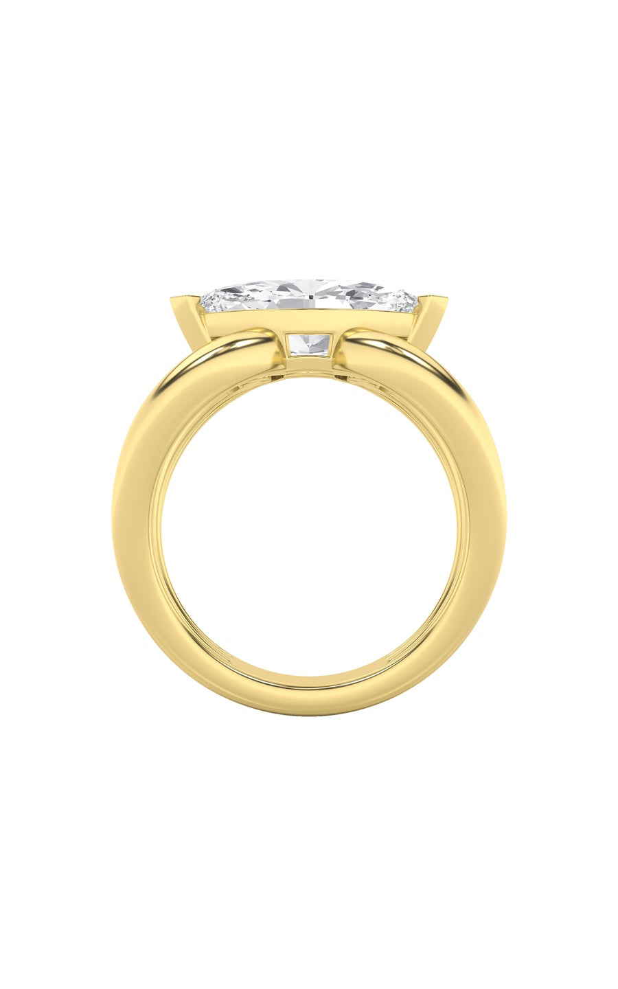 2Cttw Marquise Shaped Lab Grown Diamond (G/VS) East West Solitaire Fancy Ring in 14K Gold