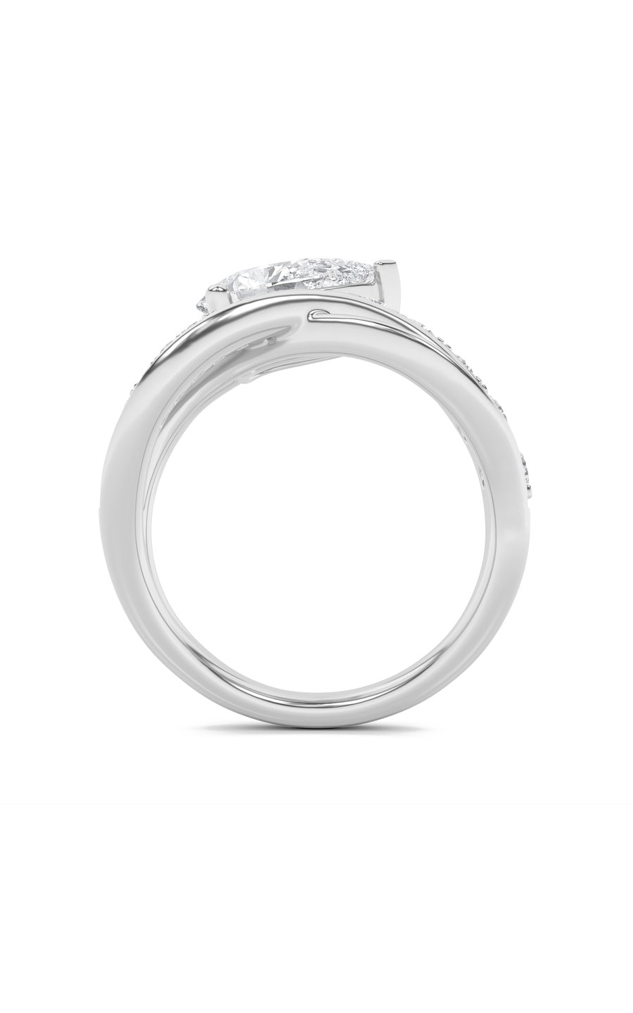2Cttw Pear Shaped Lab Grown Diamond (G/VS) Ring in14K Gold