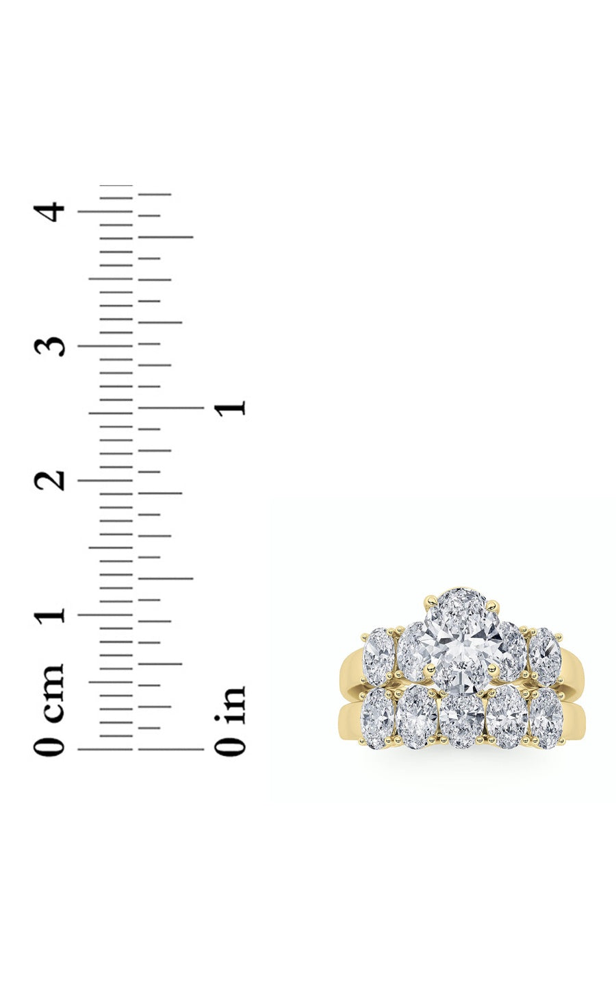 2.5Cttw Oval Shaped Lab Grown Diamond (G/VS) Bridal Set with Matching Band and  Ring in 14K Gold