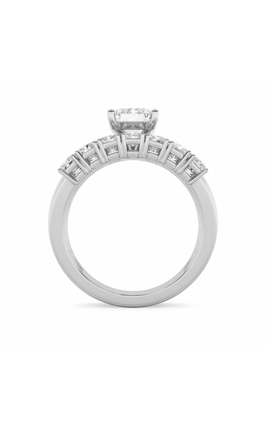 3.5Cttw Radiant Shaped Lab Grown Diamond (G/VS) Bridal Set with Matching Band and  Ring in 14K Gold