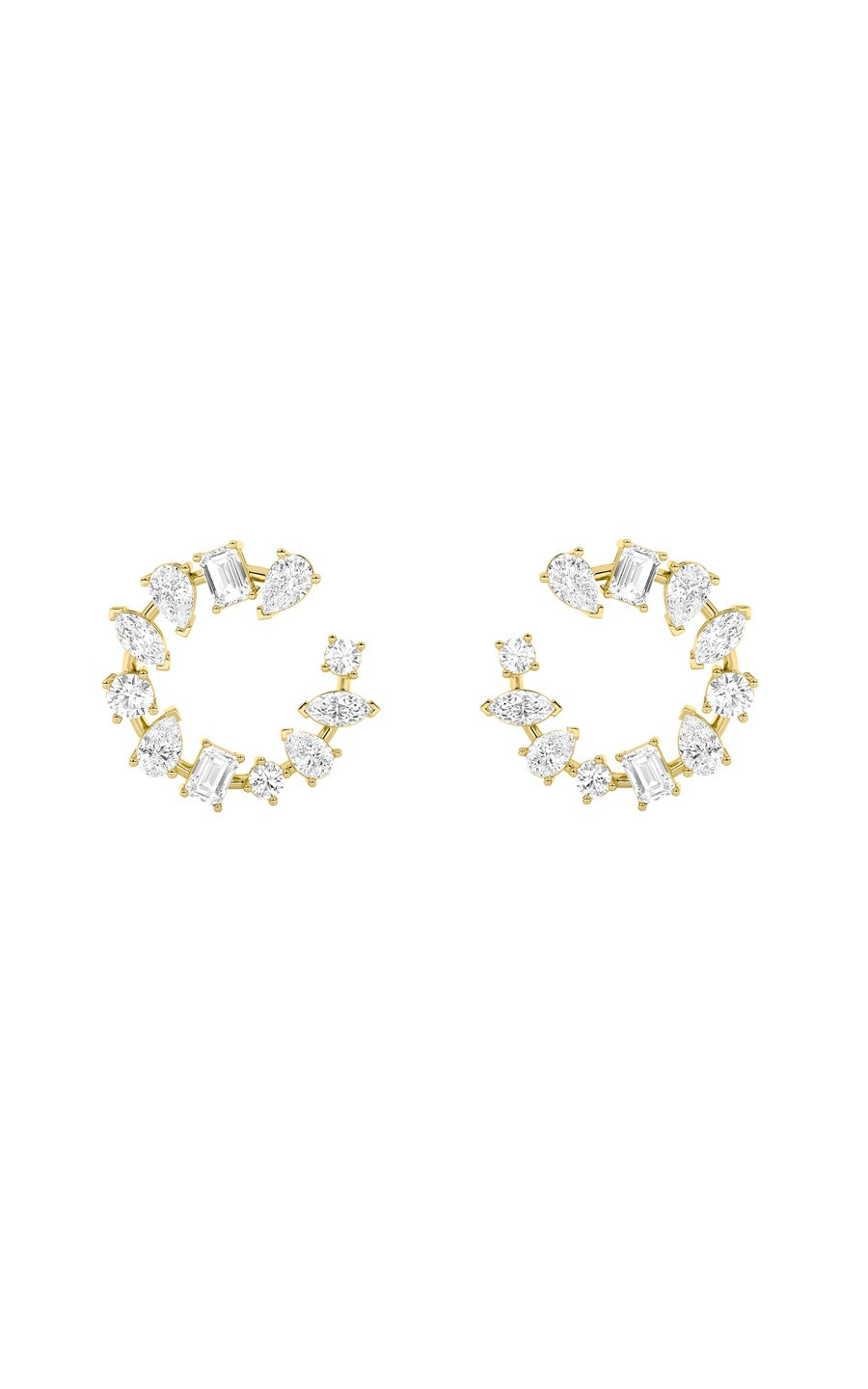 5Cttw Mix Shaped Lab Grown Diamond (F/VS) Fancy Circle Earrings in 14K Gold