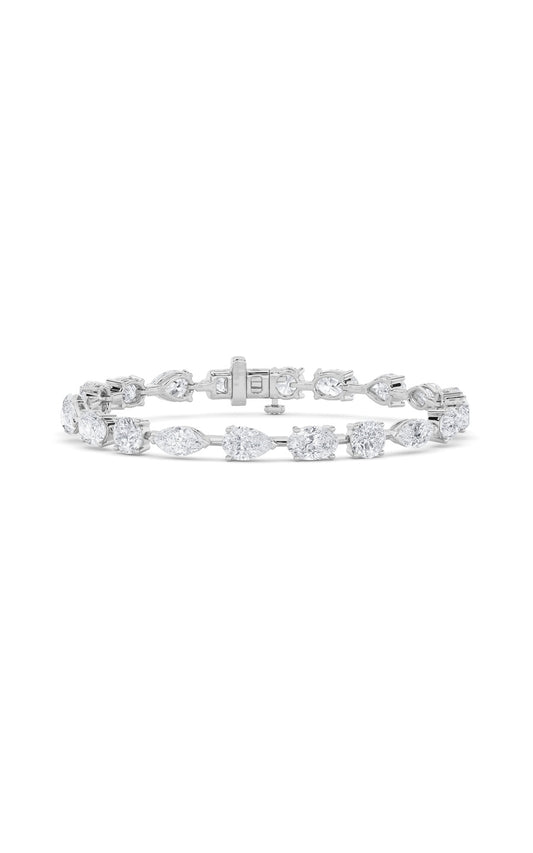 10Cttw Mix Shaped Lab Grown Diamond East & West Bracelet in 14K Gold (F/VS)