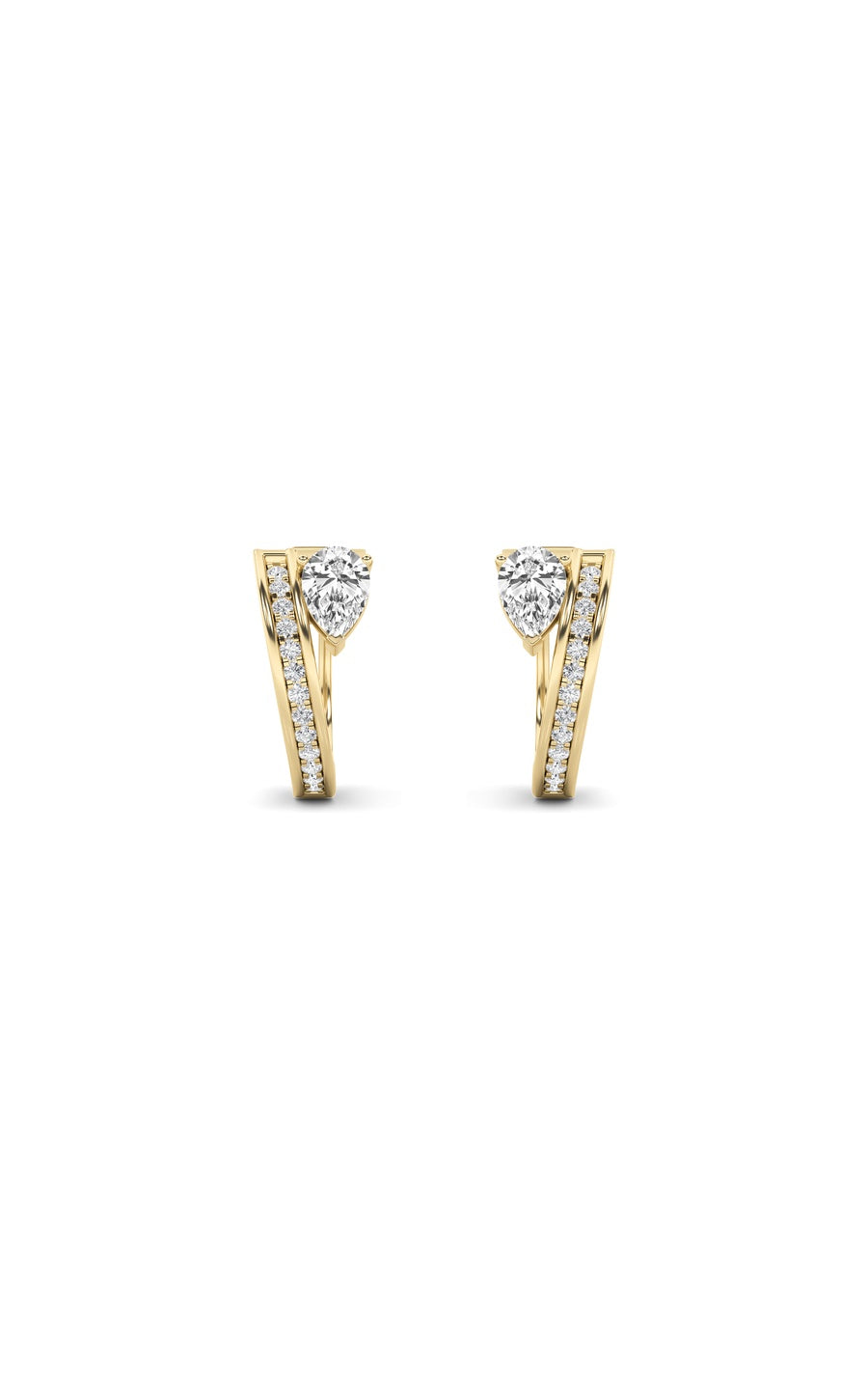 1.25Cttw Pear Shaped Lab Grown Diamond (F/VS) Fashion Earrings in 14K Gold