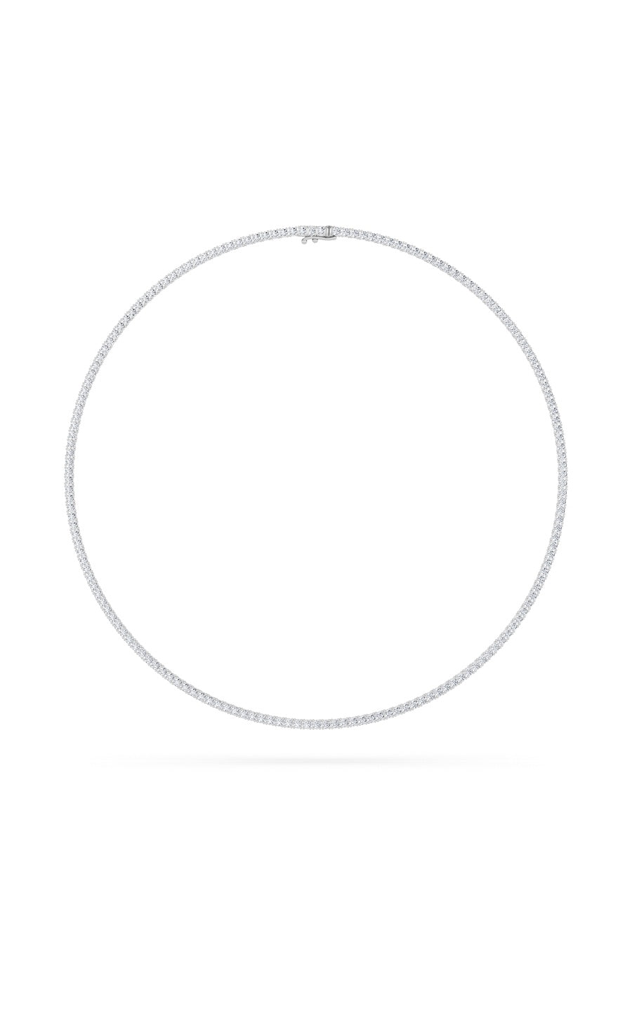 10Cttw Round Shaped Lab Grown Diamond (F/VS) Tennis Necklace in 14K White Gold