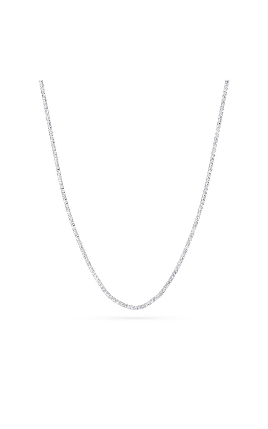 10Cttw Round Shaped Lab Grown Diamond (F/VS) Tennis Necklace in 14K White Gold