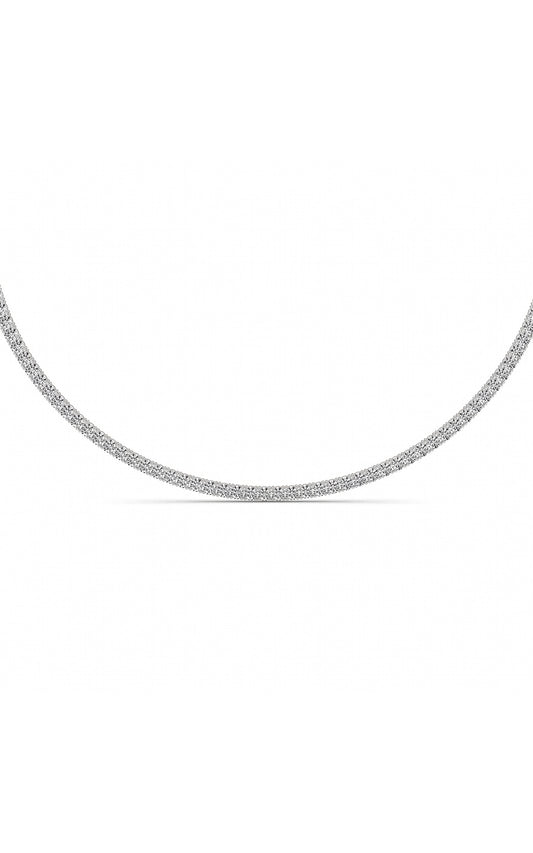 20CTW Round Shaped Lab Grown Diamond (F/VS) Necklace in 14K White Gold