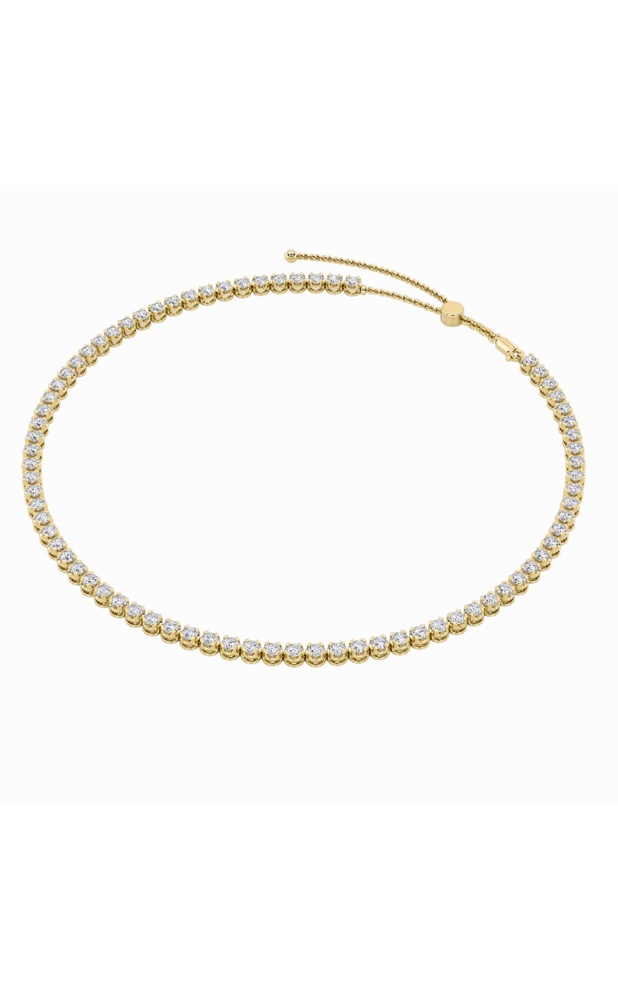 15Cttw Round Shaped Lab Grown Diamond (F/VS) BezelSet Tennis Necklace in 14K White Gold