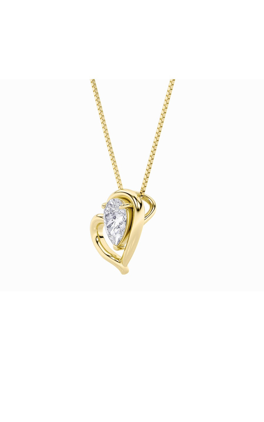 0.5CTW Pear Shaped Lab Grown Diamond (F/VS) Heart Pendant in 14K  White Gold