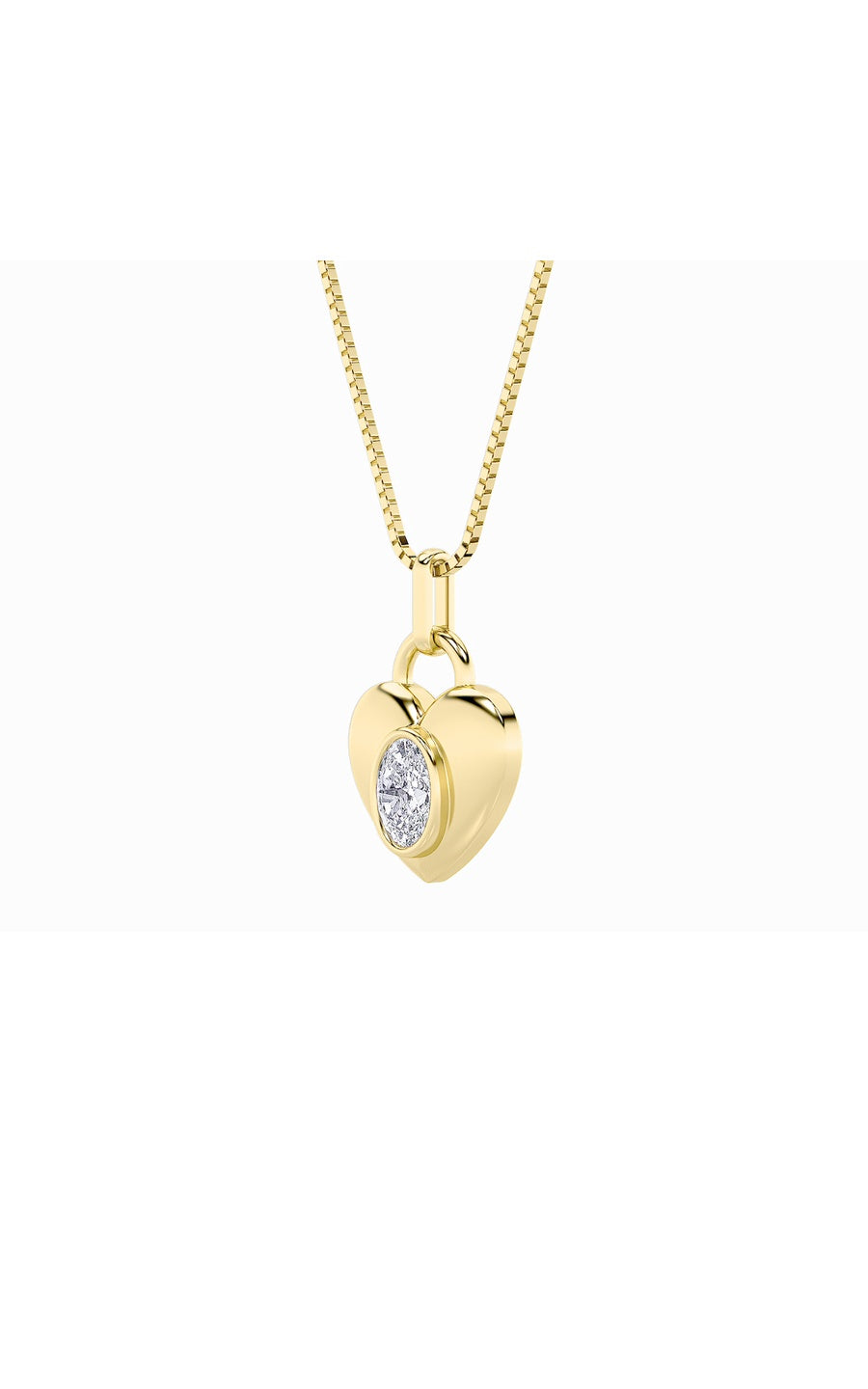 1Cttw Oval Shaped Lab Grown Diamond (F/VS) Heart Pendant in 14K  White Gold