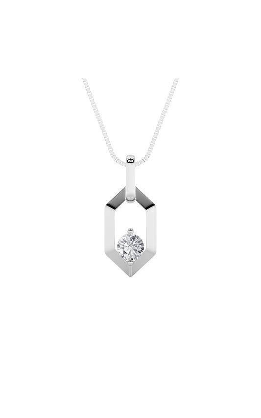 0.25Cttw Round Shaped Lab Grown Diamond (F/VS) Fancy Pendant in 14K White Gold