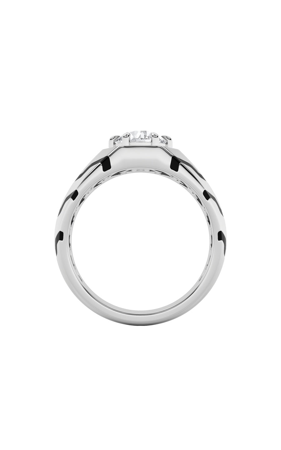 1.5Cttw Round Shaped Lab Grown Diamond (F/VS) MensRing in 14K White Gold
