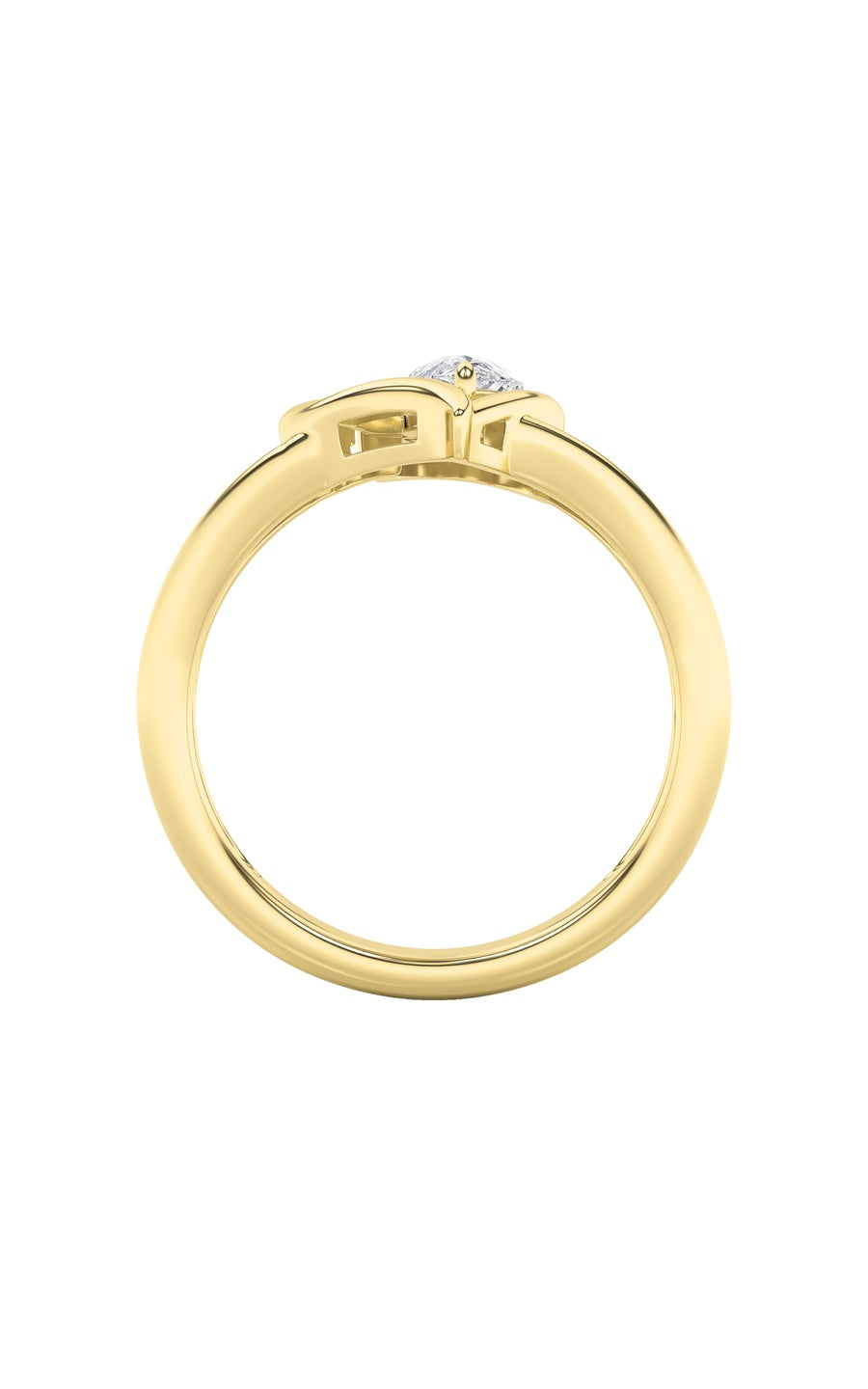 0.5Cttw Pear Shaped Lab Grown Diamond (F/VS) HeartRing in 14K  White Gold