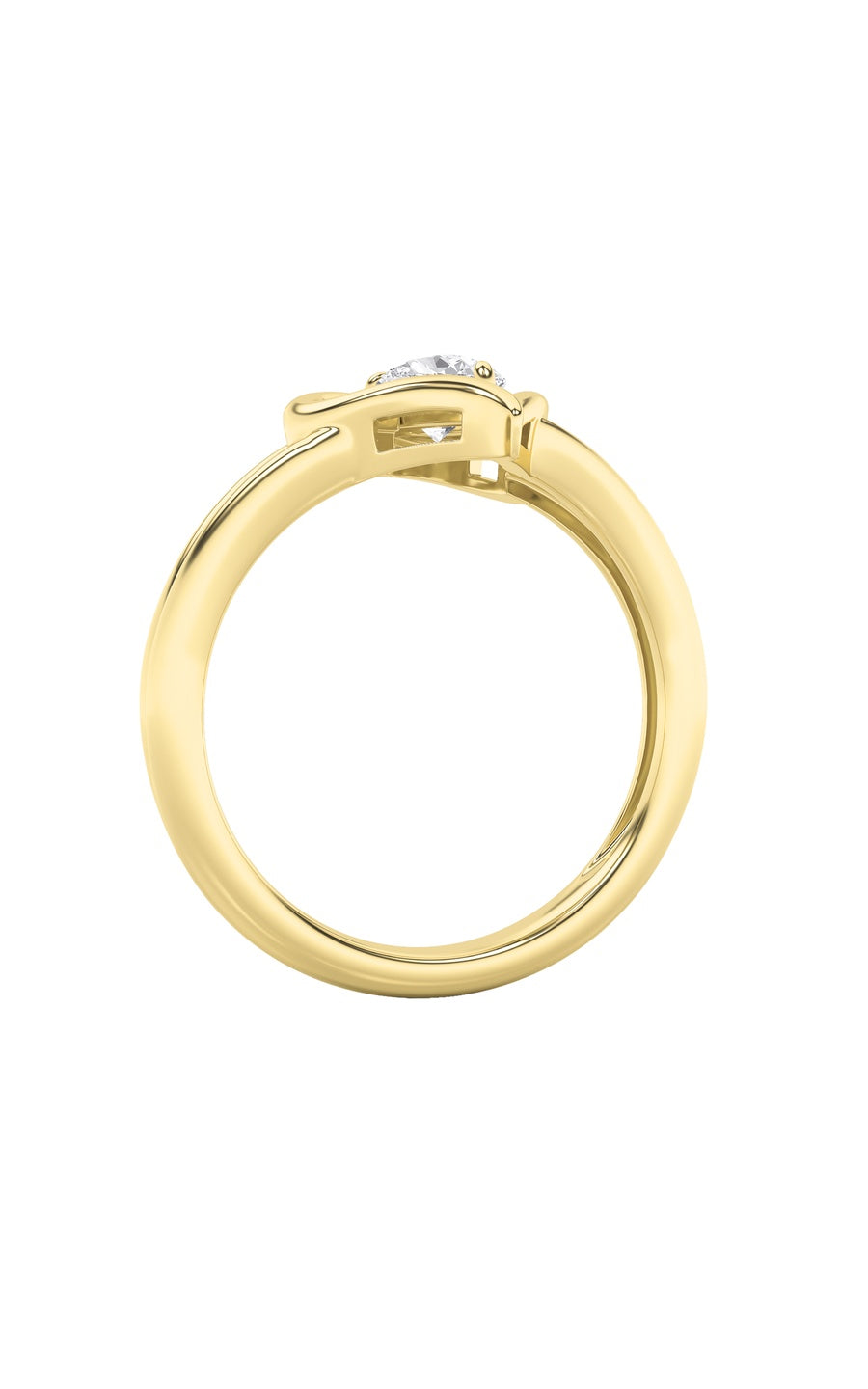 0.5Cttw Pear Shaped Lab Grown Diamond (F/VS) HeartRing in 14K  White Gold