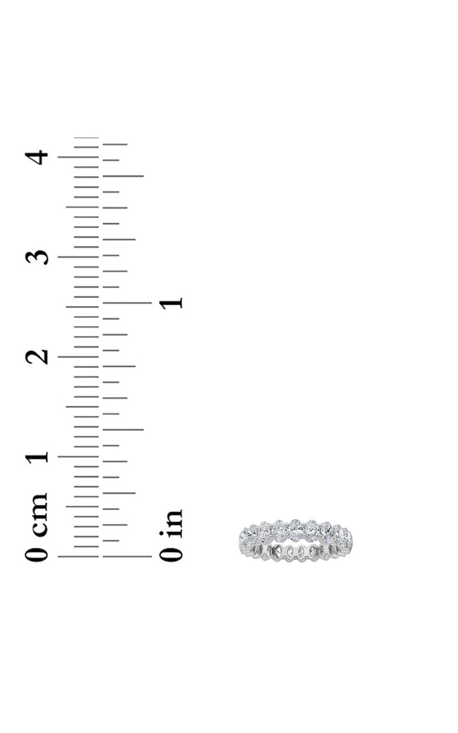 4Cttw Oval Shaped Lab Grown Diamond Split Prong Eternity Ring in 14K Gold (F/VS)