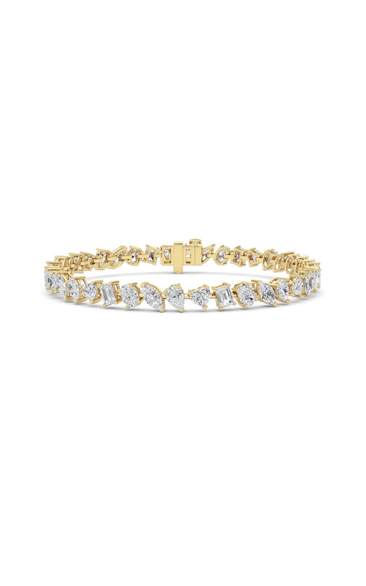 8Cttw Mix Shaped Lab Grown Diamond (F/VS) Braceletin 14K Gold