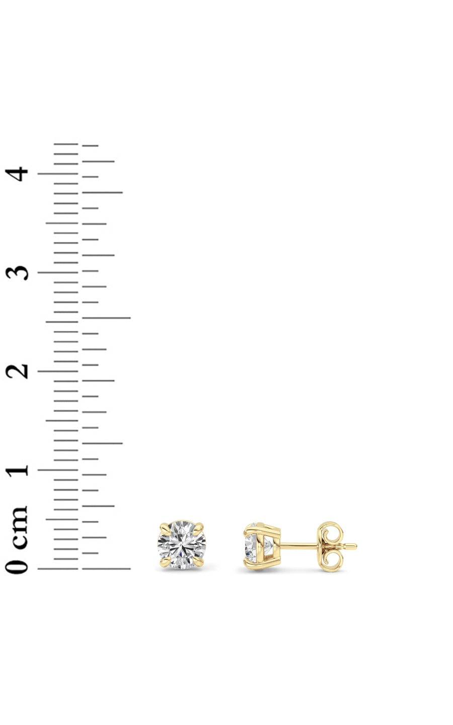 1Cttw Round Shaped Lab Grown Diamond (F/VS) Classic Basket Set Stud Earrings in 14K Gold