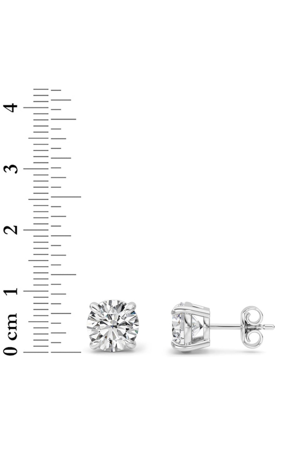 5Cttw Round Shaped Lab Grown Diamond (F/VS) Classic Basket Set Stud Earrings in 14K Gold
