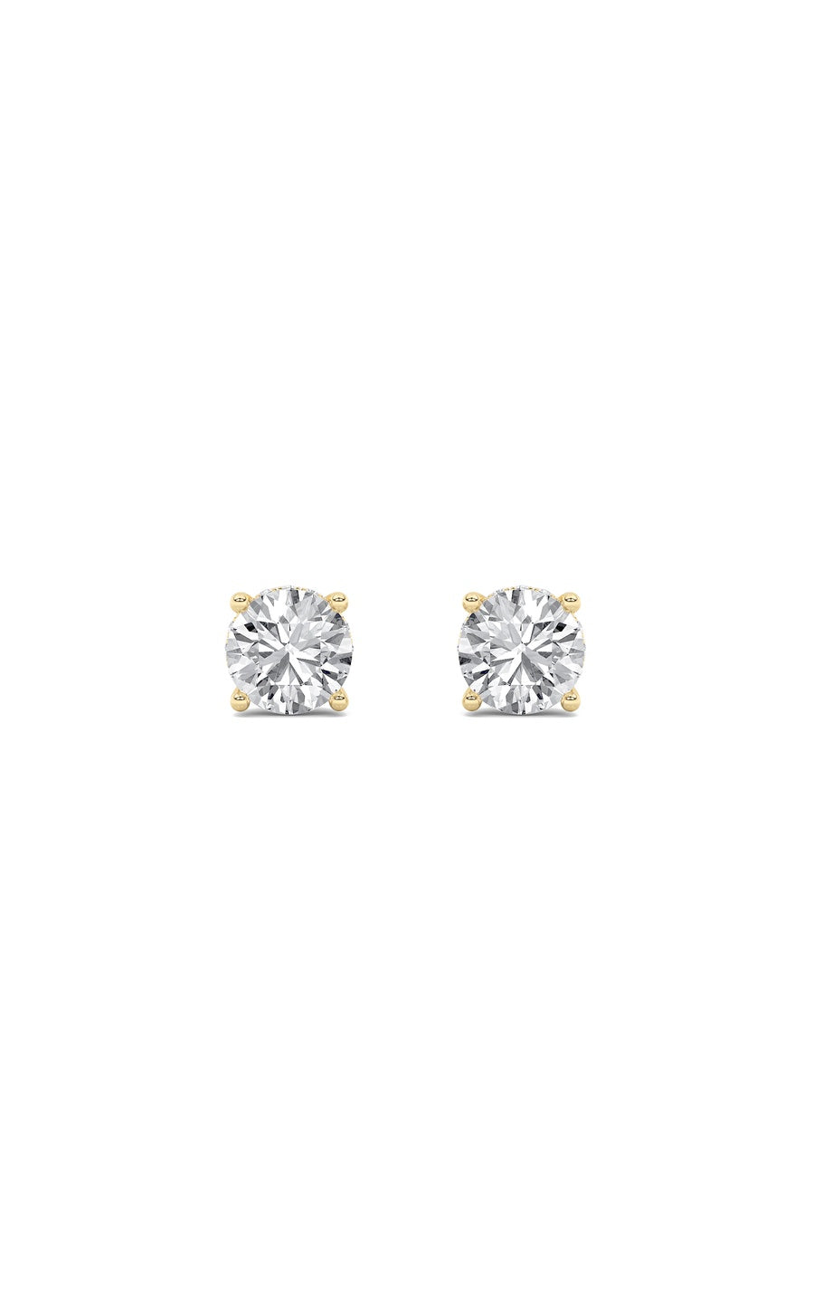 1Cttw Round Shaped Lab Grown Diamond (F/VS) Hidden Halo Stud Earrings in 14K Gold