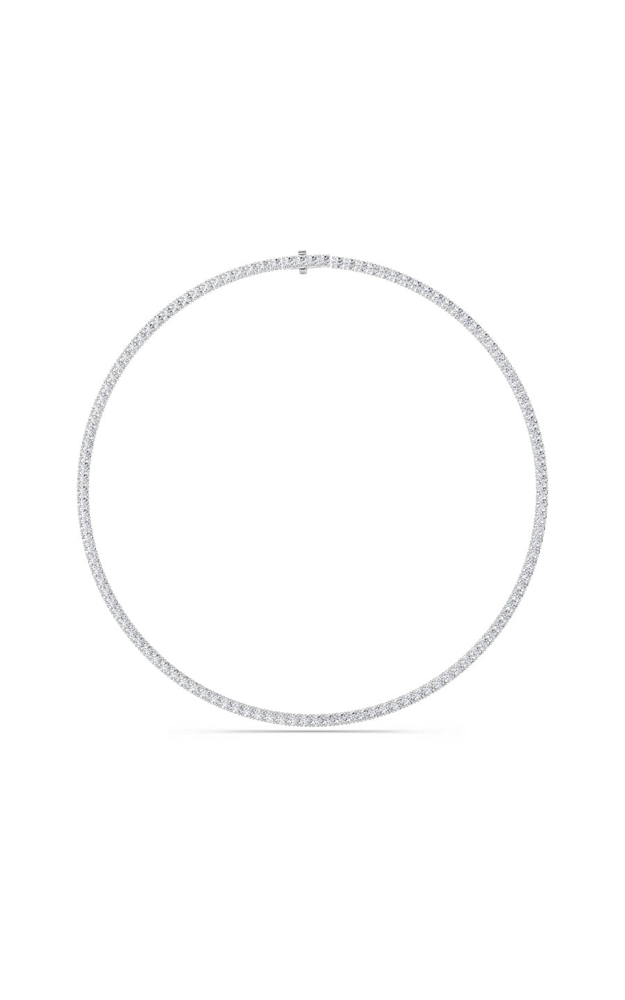 24.2Cttw Round Shaped Lab Grown Diamond Tennis Necklace in 14K Gold (F/VS)