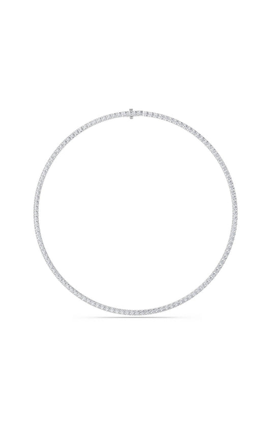 24.2Cttw Round Shaped Lab Grown Diamond Tennis Necklace in 14K Gold (F/VS)