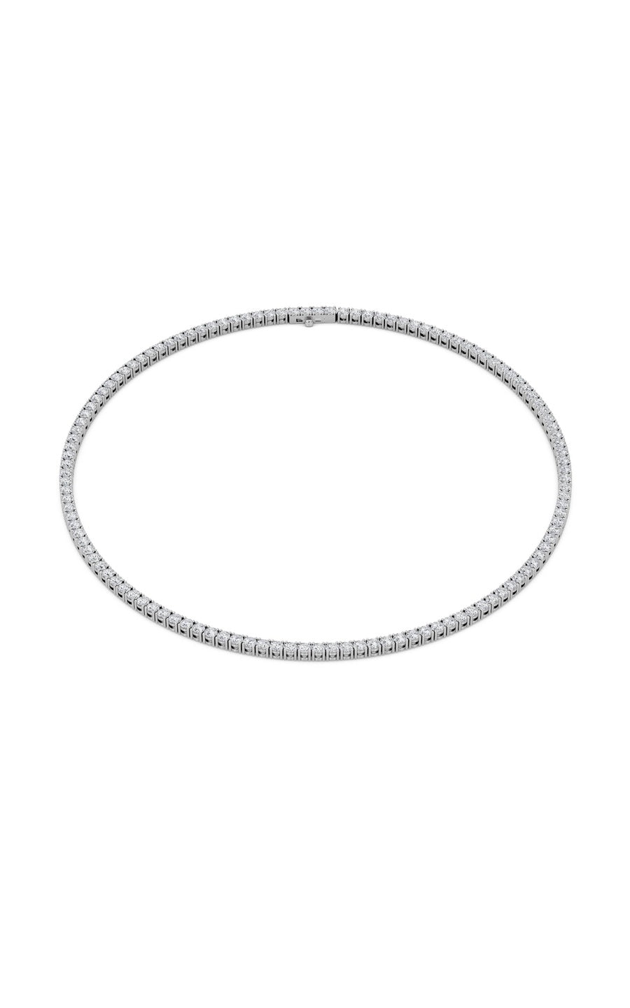 24.2Cttw Round Shaped Lab Grown Diamond Tennis Necklace in 14K Gold (F/VS)
