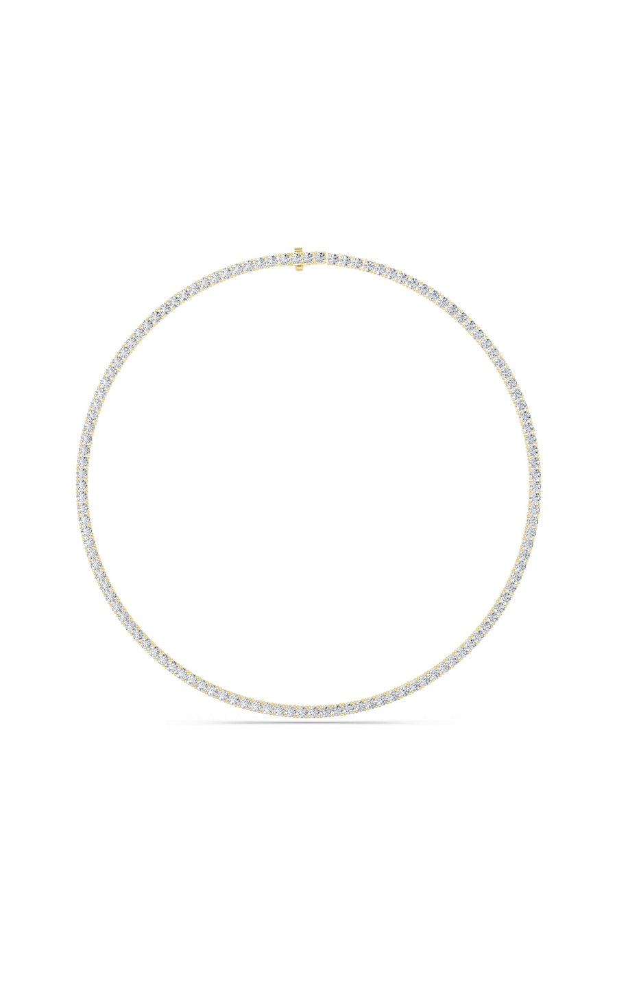 24.2Cttw Round Shaped Lab Grown Diamond Tennis Necklace in 14K Gold (F/VS)