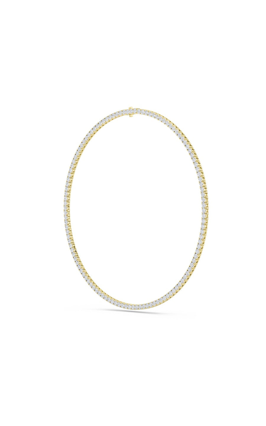 24.2Cttw Round Shaped Lab Grown Diamond Tennis Necklace in 14K Gold (F/VS)