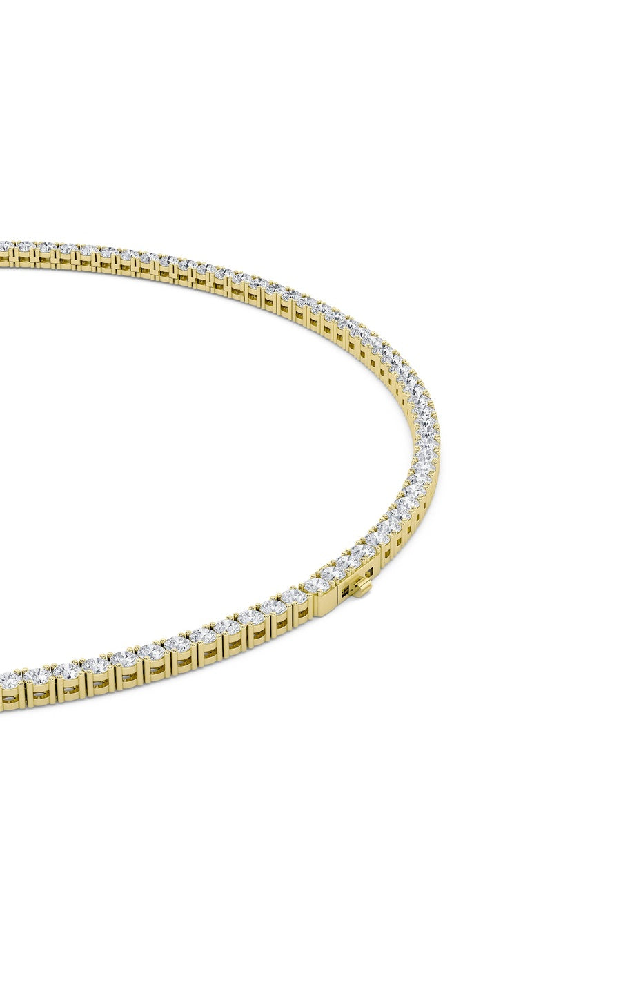 24.2CTW Round Shaped Lab Grown Diamond Tennis Necklace in 14K Gold (F/VS)
