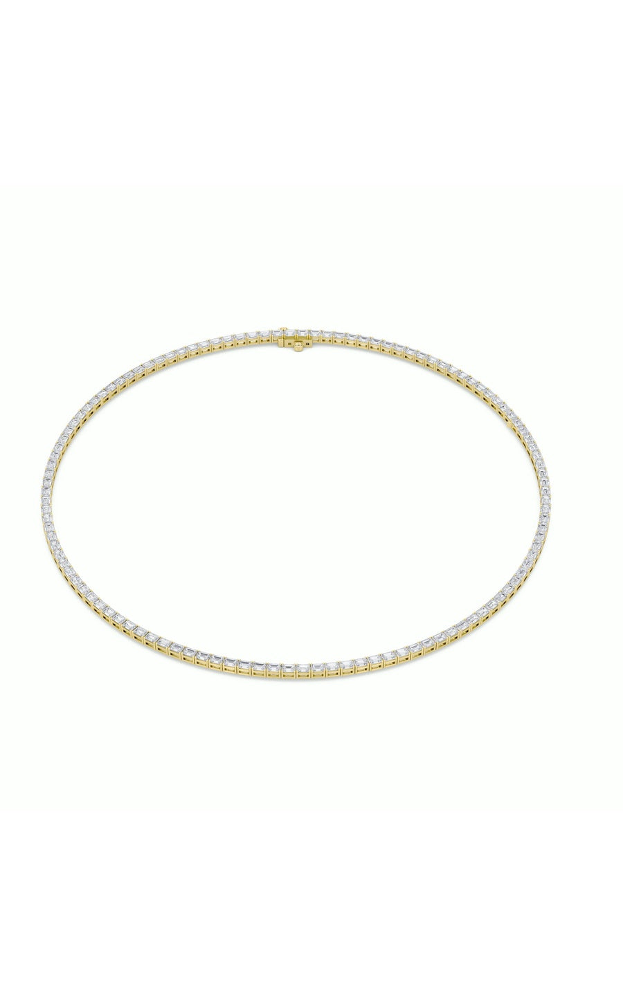 29CTW Emerald Shaped Lab Grown Diamond Tennis Necklace in 14K Gold (F/VS)