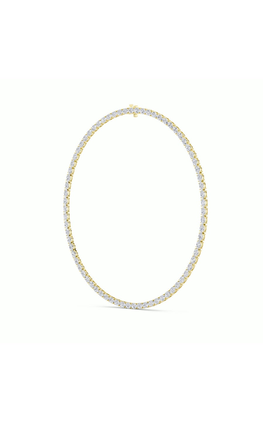 19Cttw Oval Shaped Lab Grown Diamond Tennis Necklace in 14K Gold (F/VS)